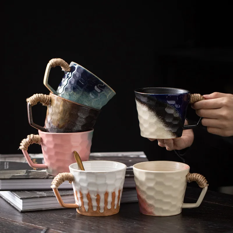 Kiln changed ceramic coffee cup home silent wind cup household water cup light luxury high end coarse pottery mug