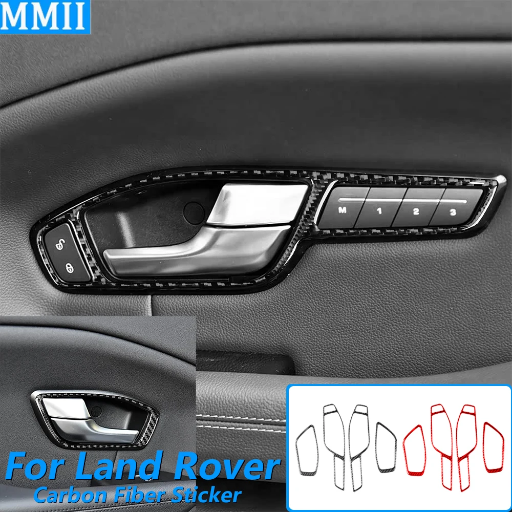 

Для Land Rover Range Rover Evoque 2012-2015: накладка на рамку внутренней ручки двери из углеродного волокна, декоративная накладка на панель, аксессуар для автомобиля, наклейка