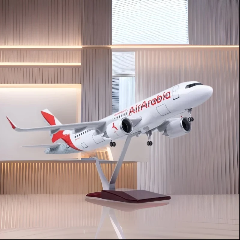 

Diecast Resin Plane Model 1/80 47CM Airplane 320NEO A320 NEO Arab Airlines Model Light & Wheel Landing Gear Collection