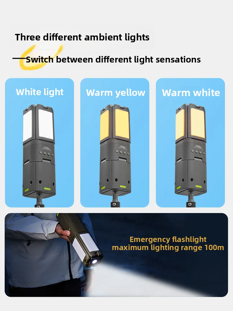 Retractable Camping Lantern 8000mAh 1000LM LED Tent Light with Power Bank USB-C Fast Charging Outdoor Lamp for Hiking