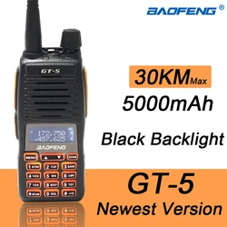 Baofeng-BF GT-5 Walkie Talkie portátil, Long Range, 10 km, Radiorádio bidirecional, PTT duplo, Transceptor Hf, Melhorar