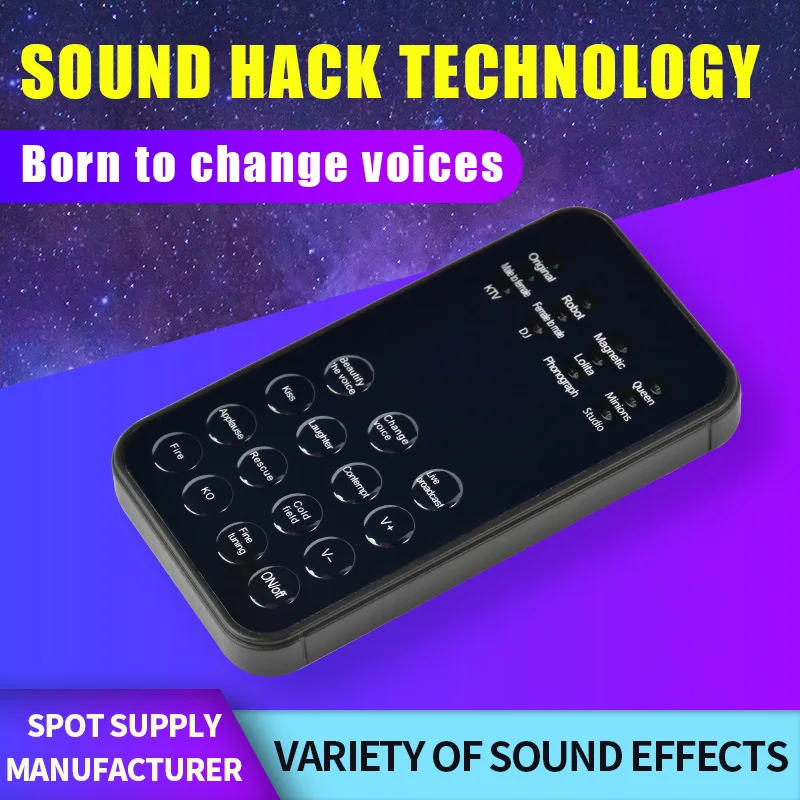 12 Voice Modes Changer Live Gaming Streaming Sound Changes Microphone Mini Portable Voice Modulator for Phone PC Tablet Laptop