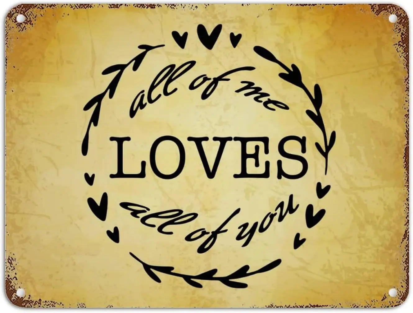 Scripture Verses Rust Retro Metal Sign Positive Saying Love Quotes All or Me Loves You Aluminum  Vintage Alumi