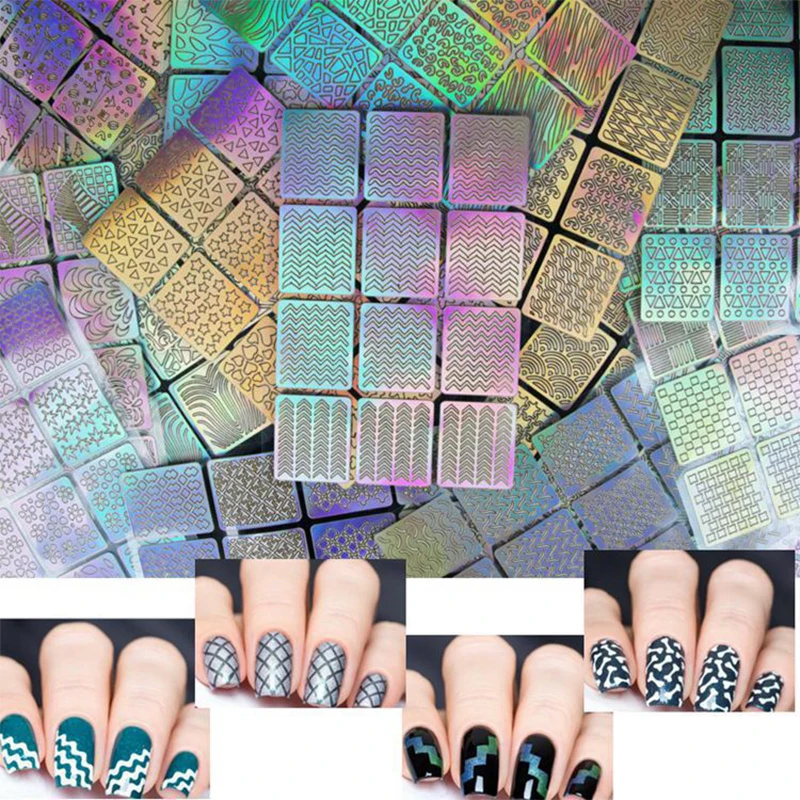 1pc Airbrush Stencil For Nails Heart Butterfly Stars Pattern Hollow Nail Sticker Templates For French Manicure Tips Nail Design