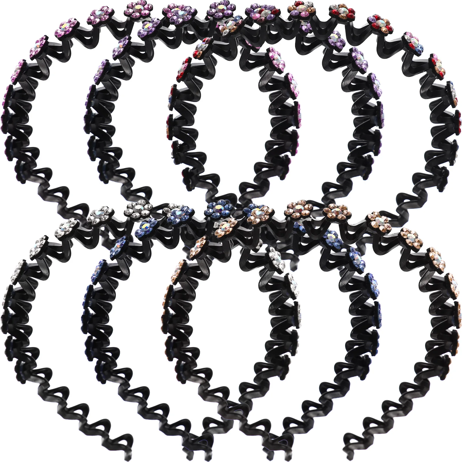 

6pcs Rhinestone Headb Elegant Hairb Women Hoop Fashion Supply Lightweight Comfortable Party Accessory Practical Photo Prop Hair