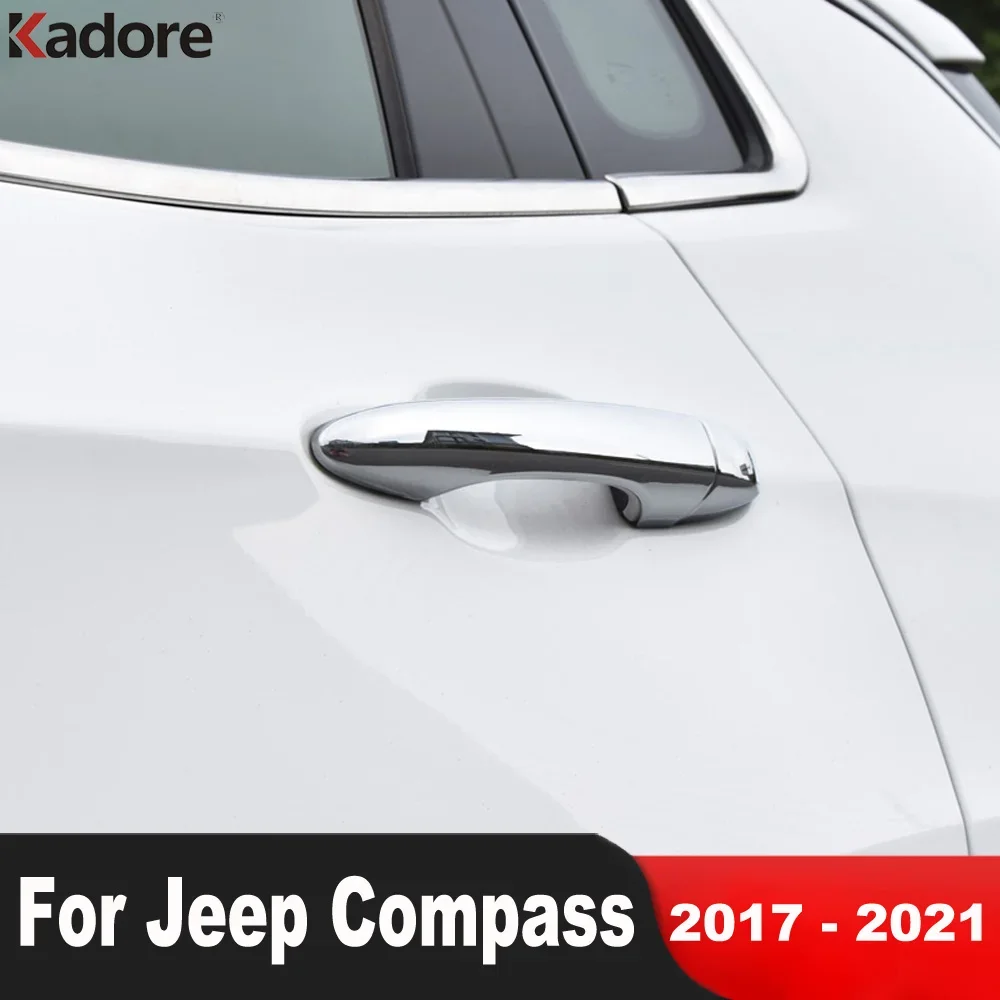 

Door Handle Cover Trim For Jeep Compass 2017 2018 2019 2020 2021 ABS Chrome Side Door Handle Catch Cap Overlay Car Accessories