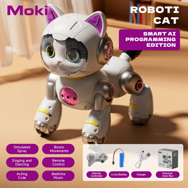 Rc Robot Children's Remote Control Mechanical Cat Toy Remote Control Programming Singing Dancing Electric Toys for Kids Gifts view 6