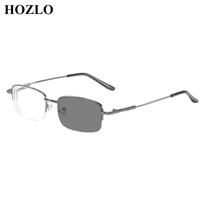 

Men Metal Semirim Photochromic Reading Glasses Magnifier Women Presbyopia Sunglasses Outdoor Driving Fishing Hyperopia Spectacle