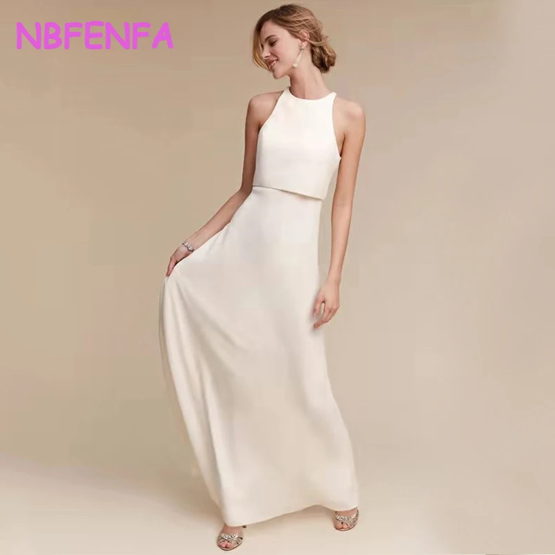 Sexy Halter O Hals Korea Trouwjurken Aangepaste Avondfeest Foto's Schieten Backless Bruidsjurk 2025, vestidos para mujer