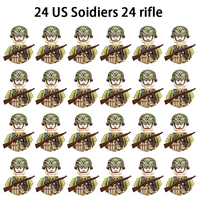 24 ชิ้น/ชุด WW2 ทหาร WW2 Army  - Lego Minifigure Holder บทวิจารณ์และราคา