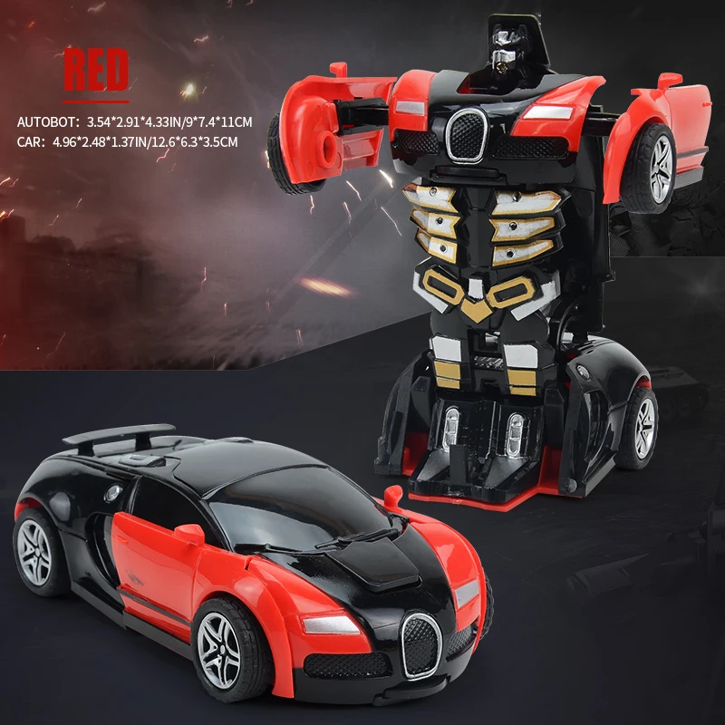 Mini 2 In 1 Car Toys One-key Deformation Car Toys Automatic Transformation Robot Model Car Diecasts Toy Boys Gifts Children Toy