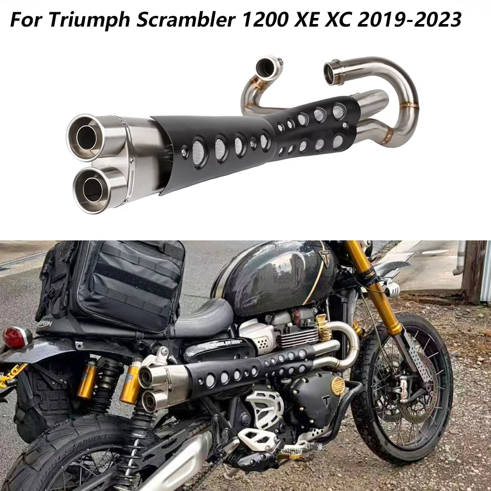 Motorcycle Exhaust Full system For Triumph Scrambler 1200 XE XC 2019-2023 scrambler 1200 exhaust scrambler 1200 muffler pipe