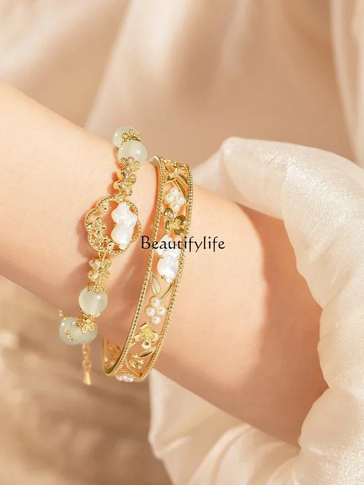 

Golden Branch Jade Rabbit Bracelet Osmanthus Bracelet Bracelet Light Luxury Niche Birthday Gift Girls