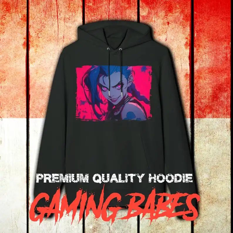 Unisex hoodie Jinx / High Quality Stella Premium Hooded Sweatshirt  Arcane