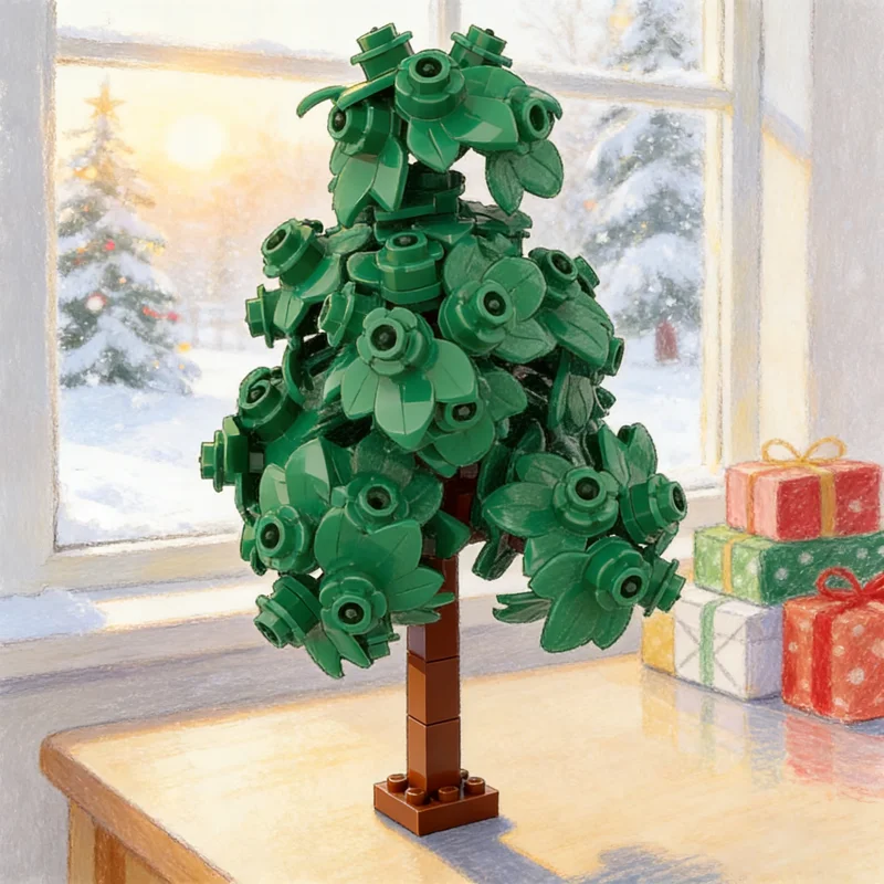 136 elementów MOC Creator Małe liściaste drzewko letnie Model Klocki konstrukcyjne Architektura Pomysł na prezent świąteczny Zabawka z klocków Edukacja Dzieci