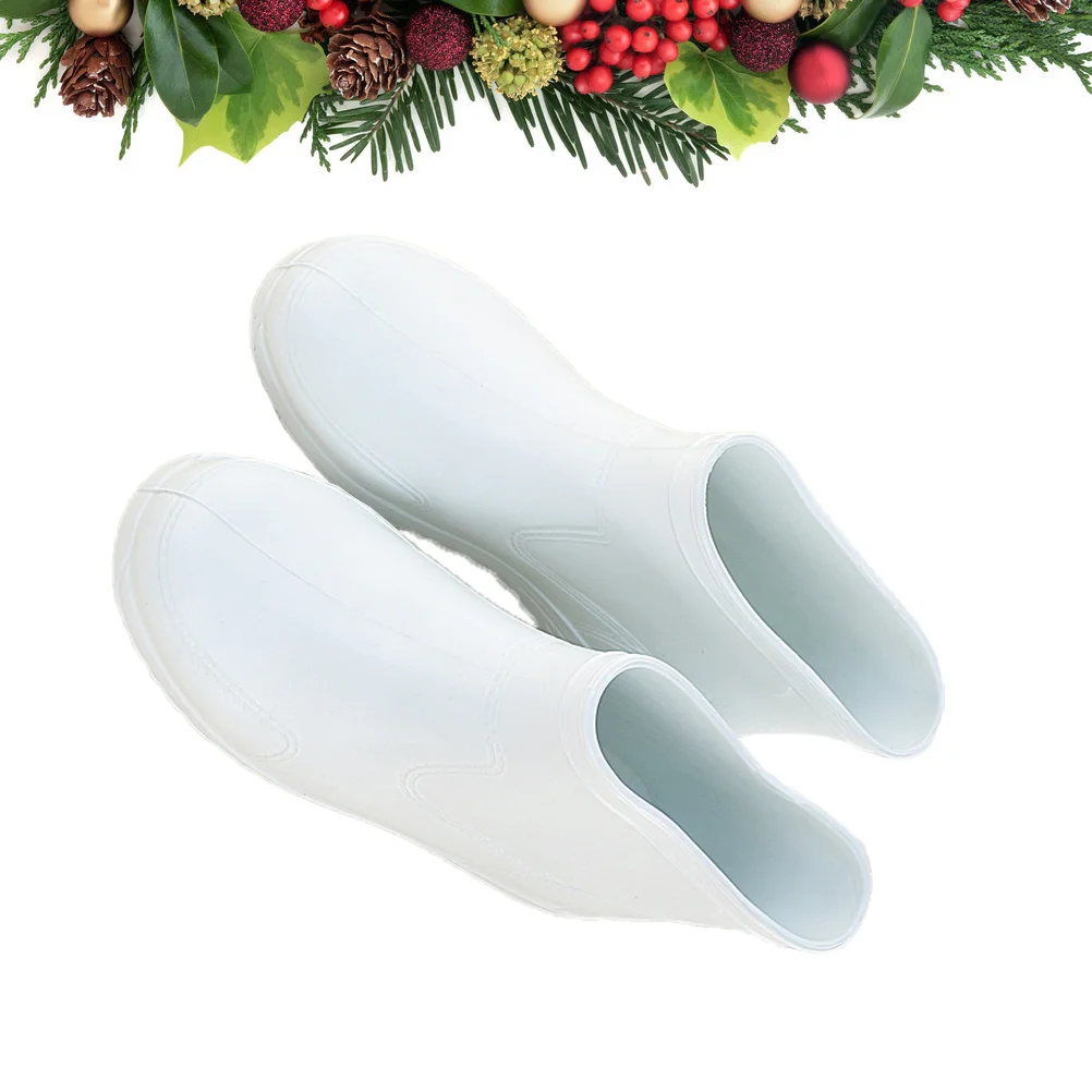 1 ペアの滑り止めレインシューズ円形つま先デザイン凹凸ソール濡れた床での安定した歩行ホテルの研究室での使用サイズ 43