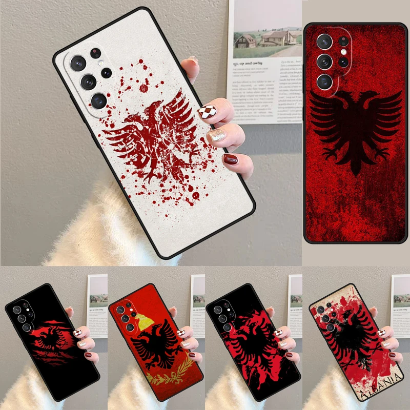 Albanische Flagge Adler Weiche Handyhülle für Samsung Galaxy Note 10 Pro S26 Ultra S23 S24 FE S25 S21 S22 PLUS Stoßfeste Schutzhülle