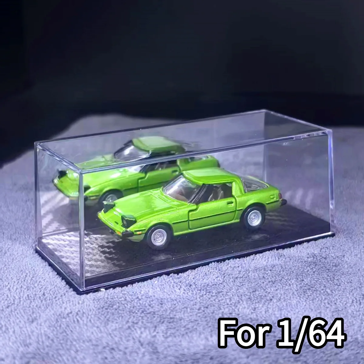 Caja de presentación acrílica de 4,1 "x 1,8", estuche para escala 1:64 1:87, modelo de coche, figura coleccionable, Diorama de construcción de escena DIY en miniatura