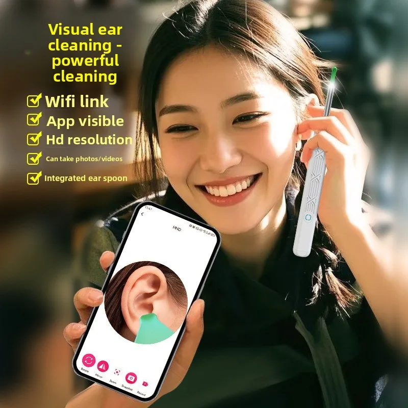 Wireless Ear Wax Removal Tool Visual Ear Pick with HD Camera Endoscope Cleaner for Ear Hygiene Rechargeable