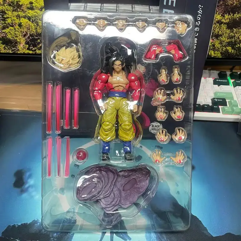 Figurines d'action Shf Gt Super 4 Goku, Dragon Ball Super Saiyan, modèle d'échange à Double tête, jouets pour garçons, cadeaux d'anniversaire