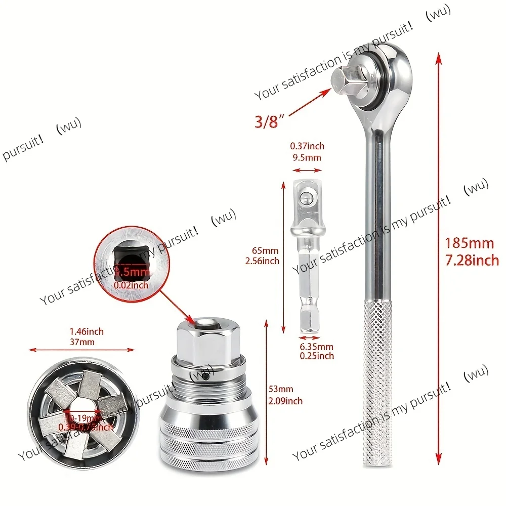 Ratchet combination socket wrench, motorcycle torque multi tool auto machine shop hand tool