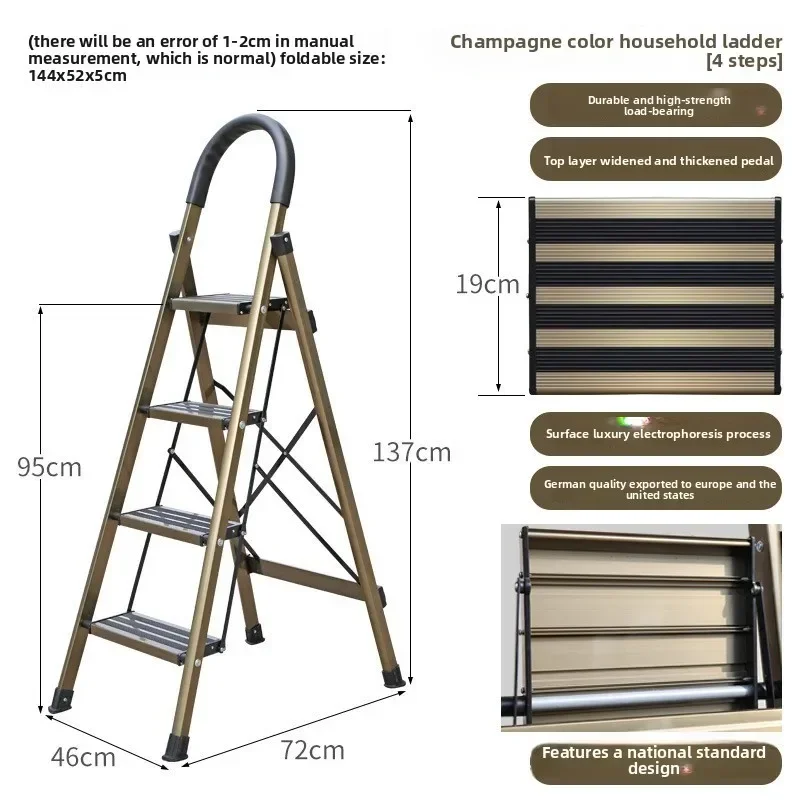 Herringbone ladder Household multi-functional folding ladder Telescopic staircase Thickened aluminum alloy Household climbing image 3