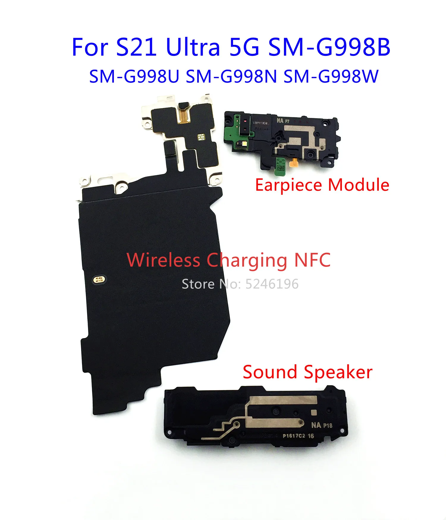 1pcs Wireless Charging NFC+Earpiece Module Bottom Sound Speaker For Samsung Galaxy S21 Ultra 5G SM-G998B SM-G998U SM-G998N G998W