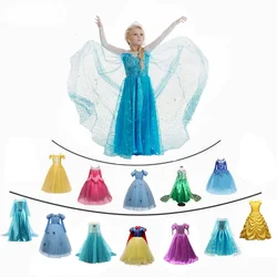 Girls Elsa Dress Snow White Belle Princess Dress Up Kids Halloween Clothes Elegant Christmas Party Dresses Gown New Elsa 2 Dress