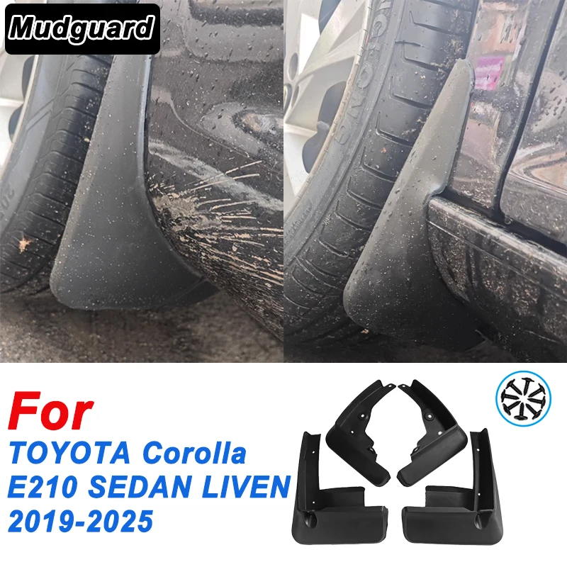 

For TOYOTA Corolla E210 SEDAN LIVEN 2019-2025 2020 Automotive Tire Mudguard Waterproof Prevent Mud Splashing Car Mud Flaps 4pcs