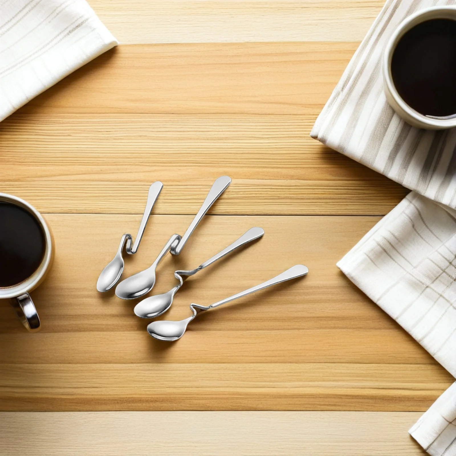 

4pcs Hanging Cup Dessert Coffee Spoons Stainless Steel Honey Mixing Spoon For Yogurt Ice Cream Pudding Cake Stirring Tool