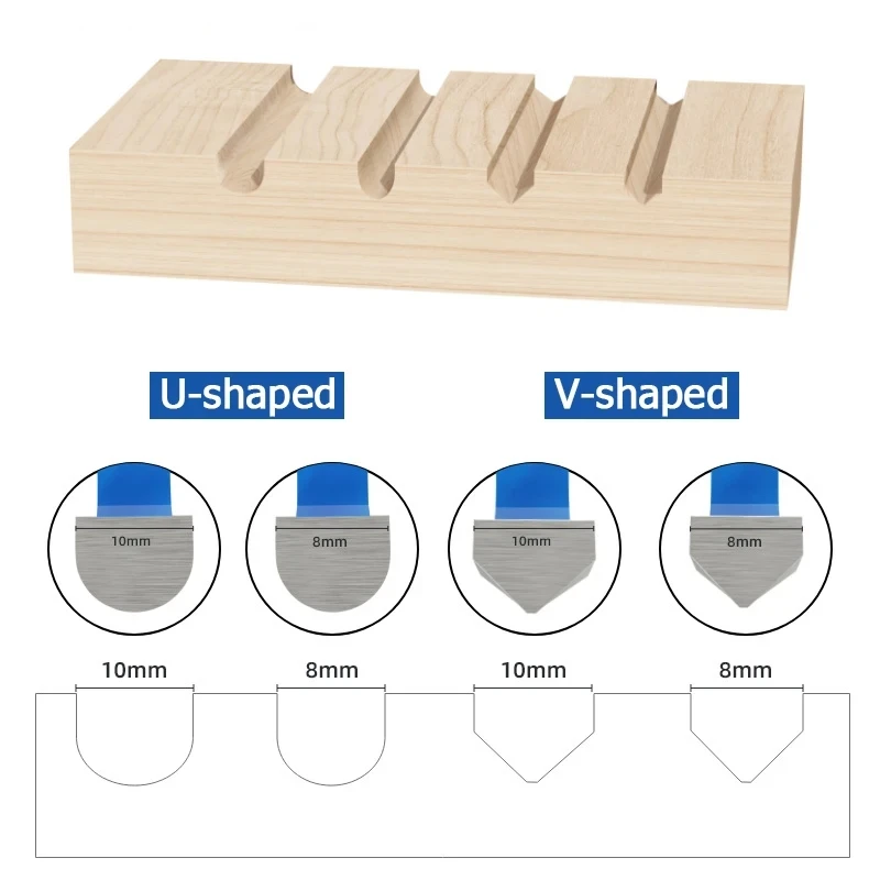 1Pc 8/12 Teeth Alloy Circular Saw Blade U/V-Shaped Slotted Aluminum Composite Panel Cutting Disc For Woodworking Carving 95*20mm