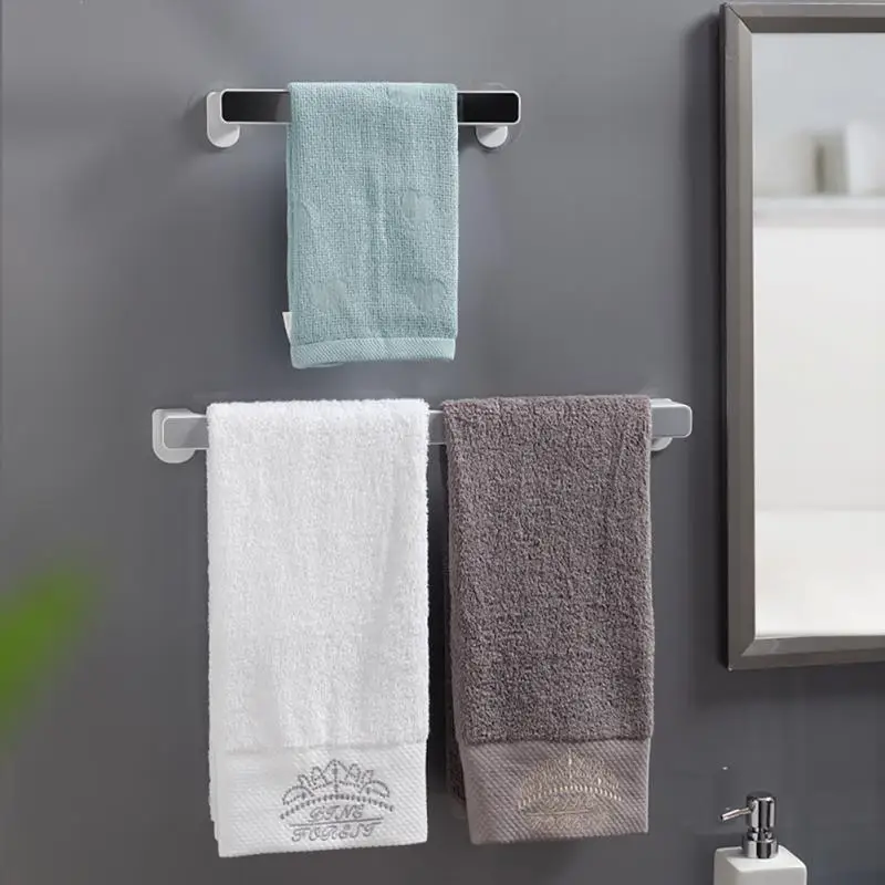 

Creative Single-rod Bathroom Accessories Sucker Rack Does Not Take Up Space Bathroom Organizer Self-adhesive Bathroom Towel Rack