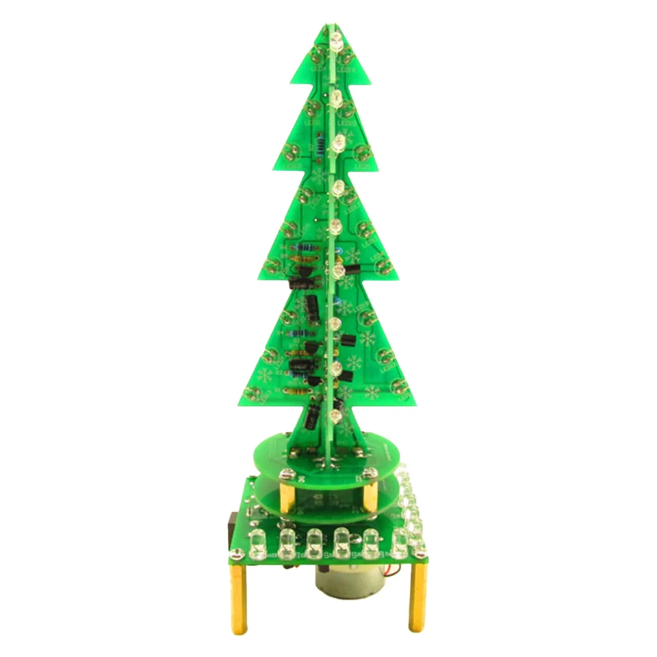 カラフルな回転音楽3次元3DクリスマスツリーLED DIYキット7色LED