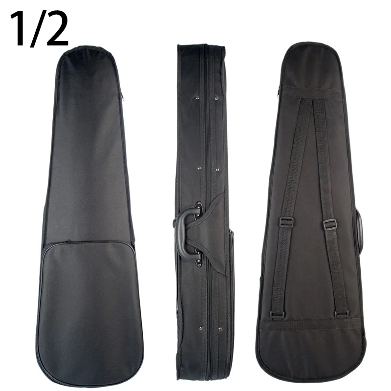 

Violin Case 1/2 Size Professional Triangular Shape Violin Hard Case -Silver Inside Violin Parts New M
