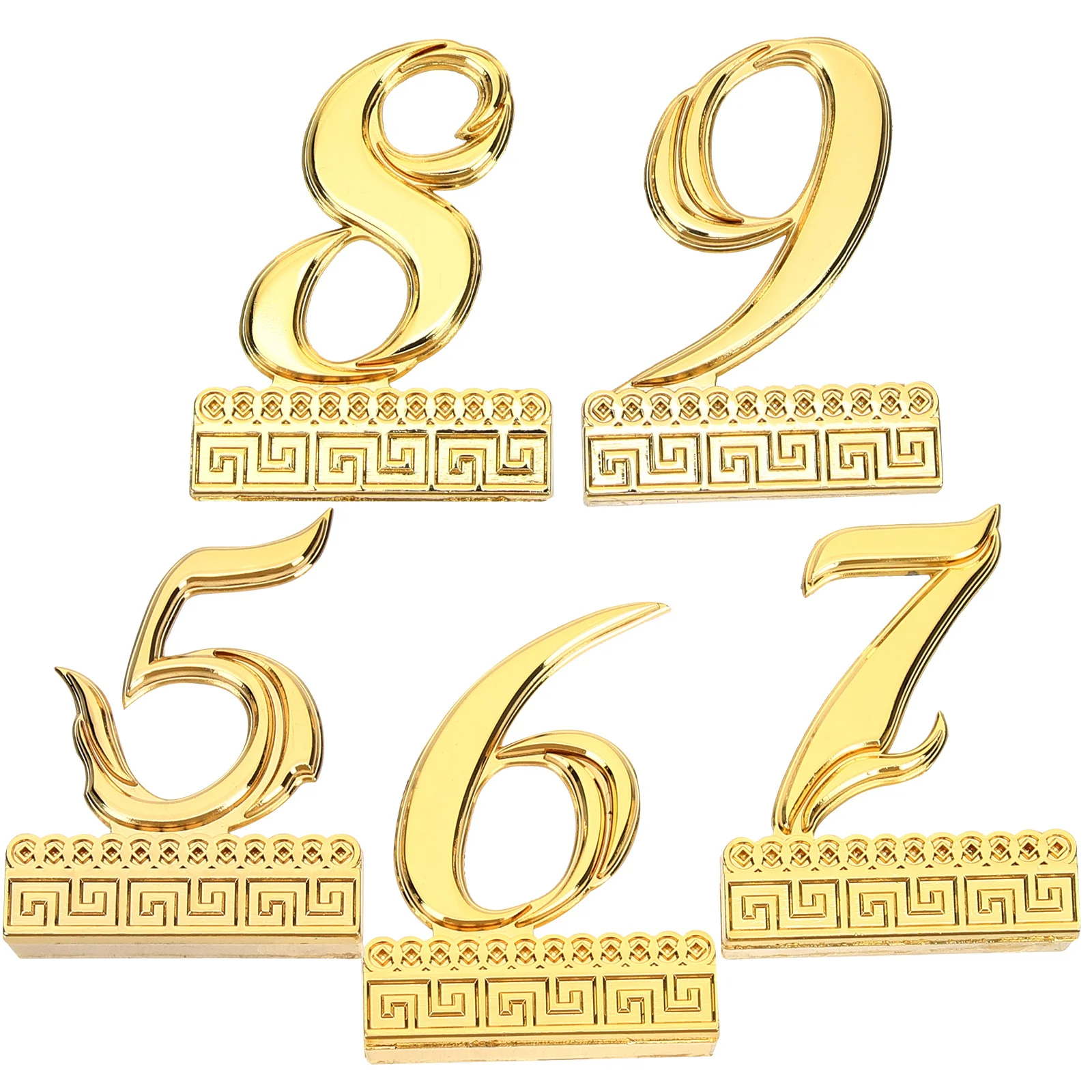 

5Pcs Metal Door Numbers Durable Shiny Finish House Number for Wooden Doors Mailbox Address Numbers House Number