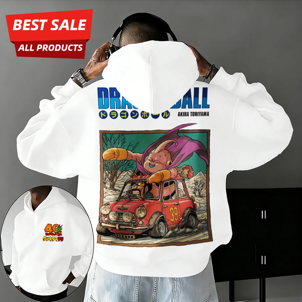 

2026 New Autumn/winter Dragon Ball 40th Anniversary Majin Buu 100% Cotton Anime Printed Hoodie Extra Size Streetwear Unisex Y2k
