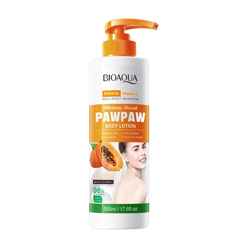 500ml Papaya Body Lotion Moisturizes Body Skin Massage Whitening Skin Smooth Improving Roughness Anti-Drying Body Lotion Cream