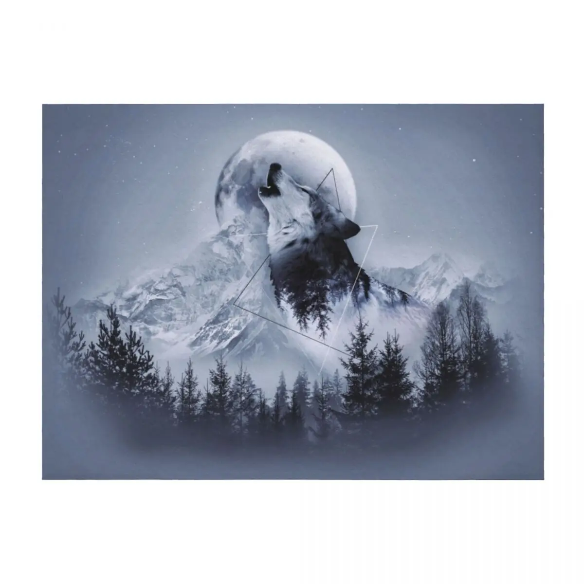 

Howl with the Wolf Throw Blanket warm winter Luxury Throw Picnic manga Blankets