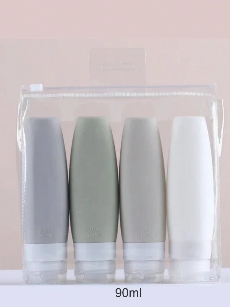 4 Pcs 90ml Leakproof and Extrudable Travel Containers for Travel Bottles, Suitable for Shampoo, Conditioner, Lotion, Etc