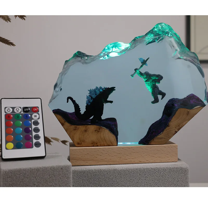 Creative Christmas Micro Landscape Resin Night Light European Christmas Gift Ornament