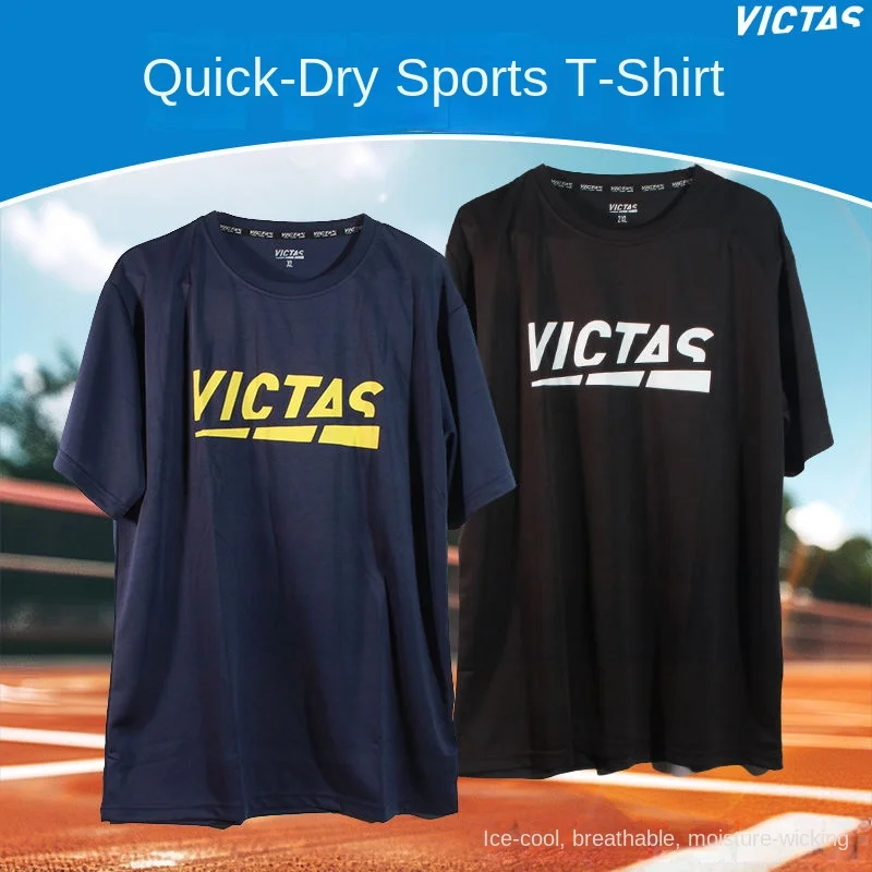 VICTAS uniforme de tenis de mesa, ropa de entrenamiento de manga corta, Camiseta deportiva