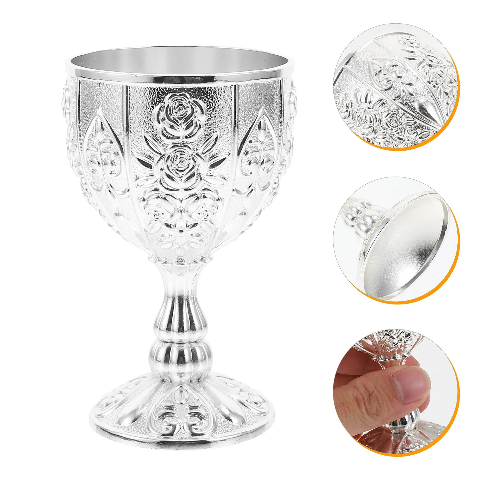 

Ретро-бокал для напитков с металлическим рельефным декором, из цинкового сплава, с гладкой поверхностью, легко моется, для дома, бара, ресторана