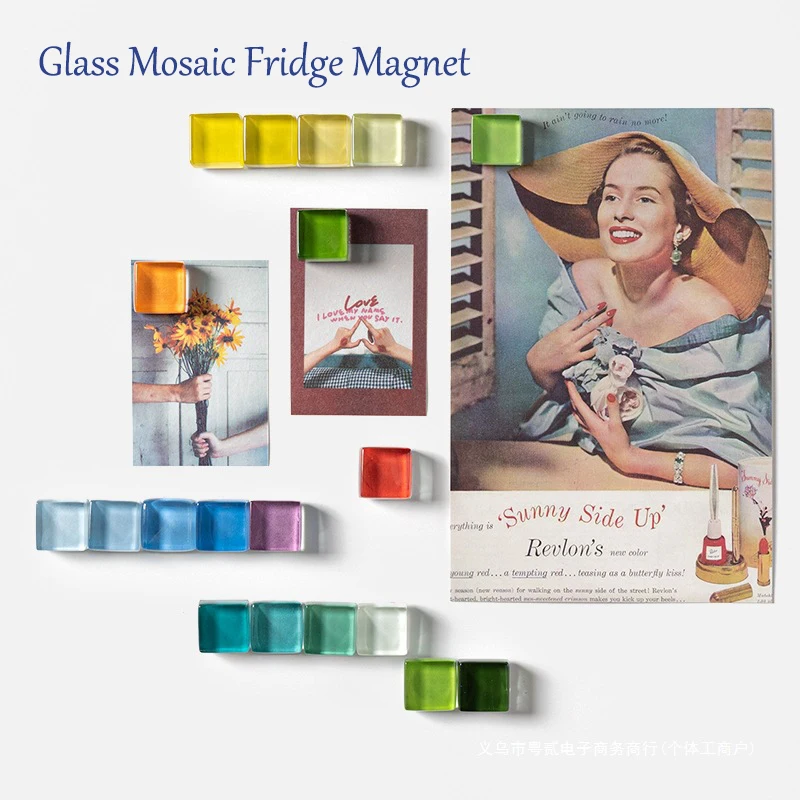 

BOLTIFY Mini Size 1.5cm Mixed Color Mosaic Beads Fridge Magnets DIY Kitchen Home Decoration Memo Board Refrigerator Sticker