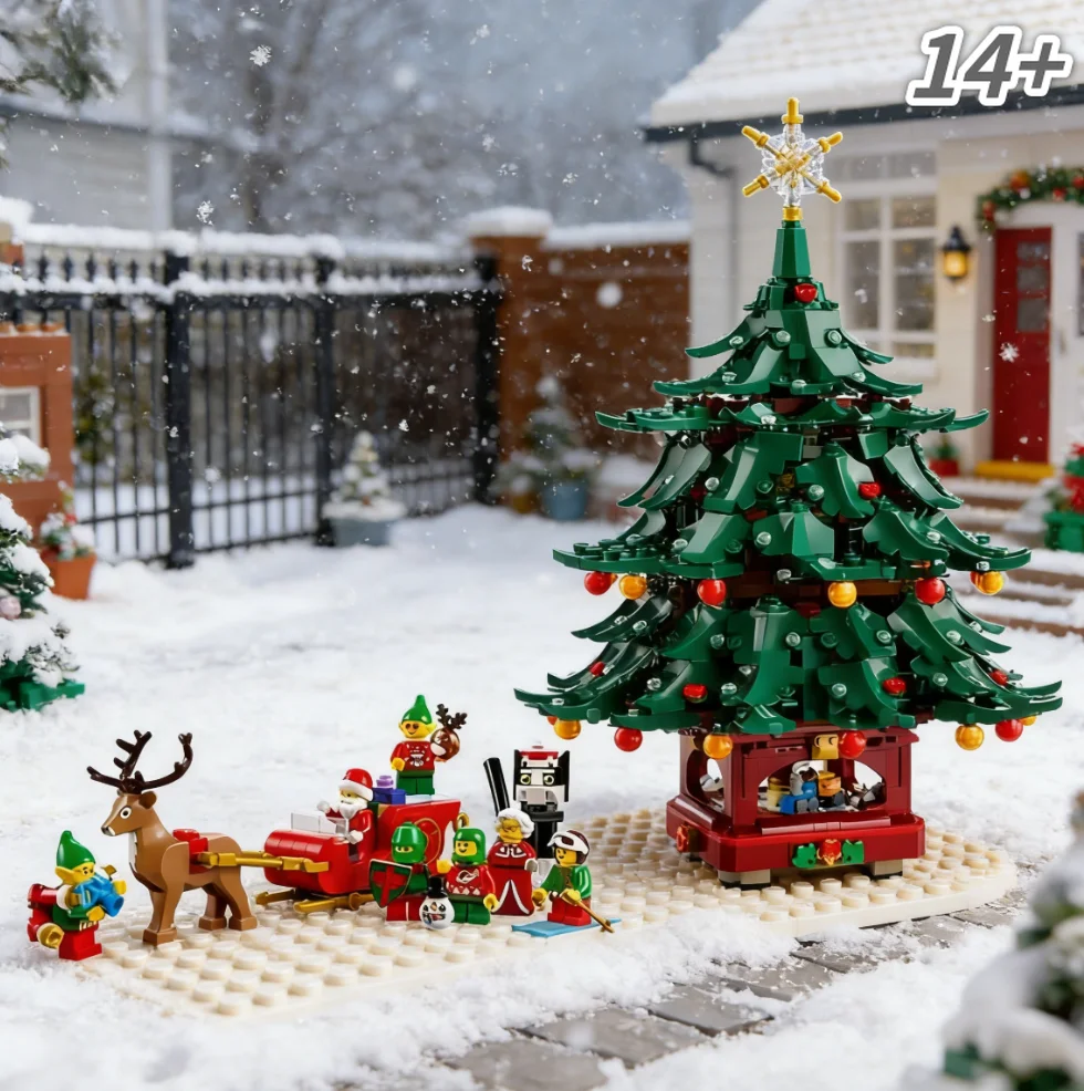 

Top Seller 41843 New 3171pcs Santa Claus Family Christmas Tree Building Blocks Unique Design Birthday Gift