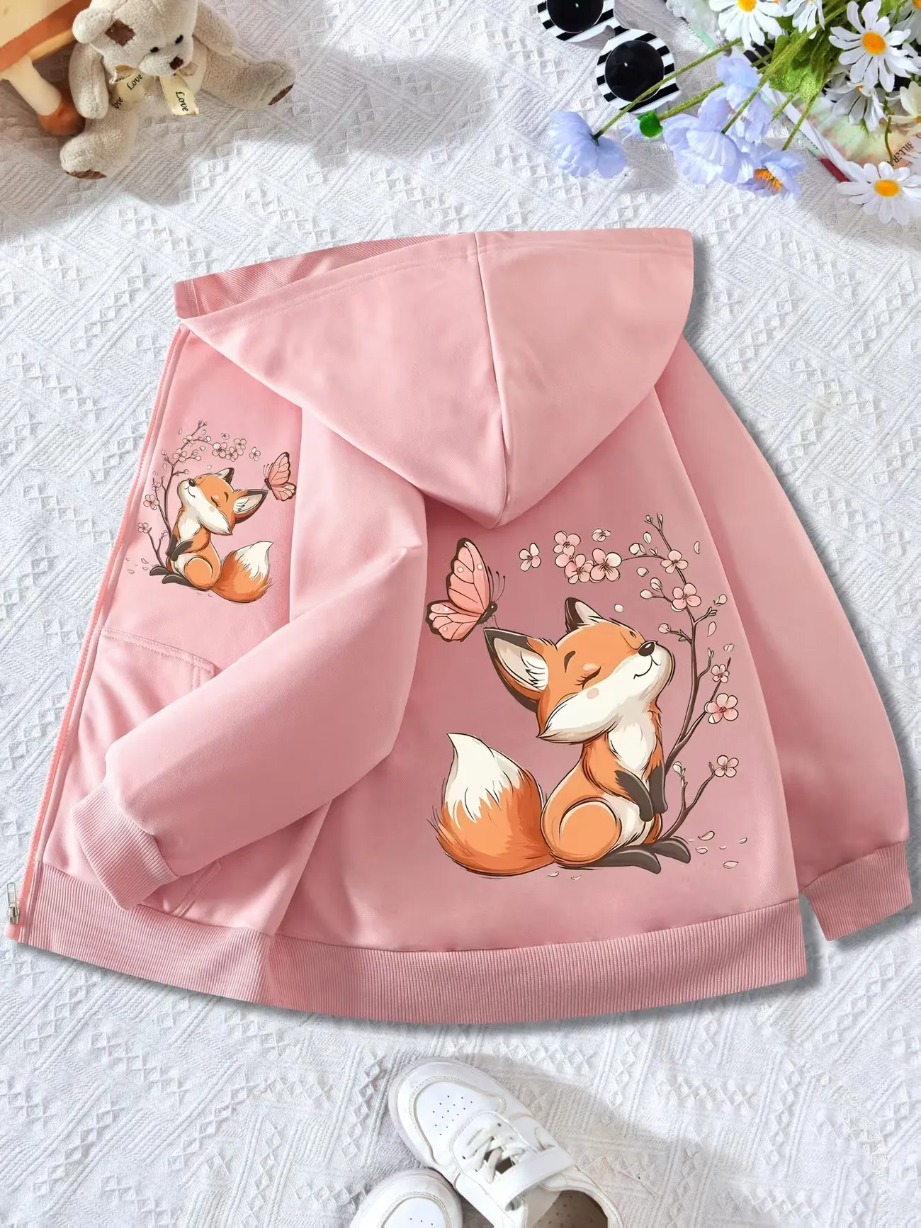 Funny Cartoon Animal Zip Up Hoodie Jacket for Boys Girls Zipper Winter Autumn Trendy Cartoon Sweatshirts Kids Hoody