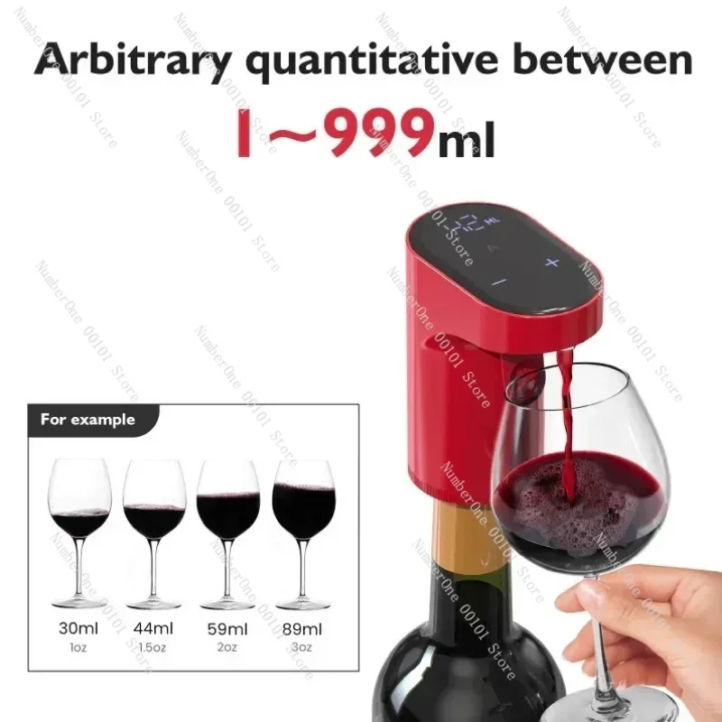 Electric Wine Aerator Pourer Dispenser, Rechargeable Automatic Wine Decanter Pump with One Touch for Red Wine Accessories