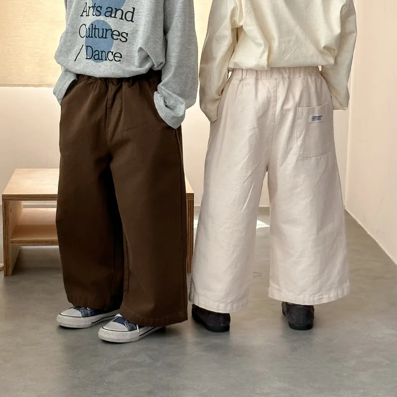 Bellbell Herbst Kinder Jungen Weite Hosen, lockere, einfarbige Hose mit elastischem Bund, für Kleinkinder und Jungen, 2-10 Jahre, Baby-Jungen-Hose, gerade geschnitten. – Detail 5