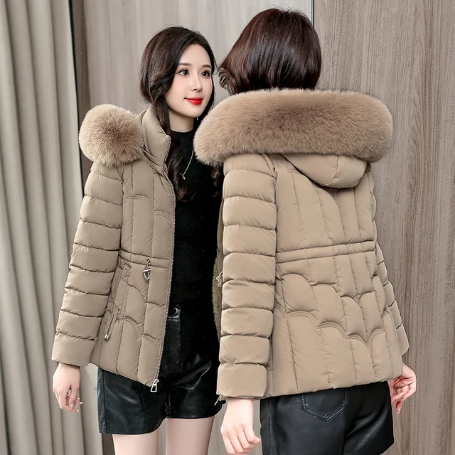 Winter 2025 New Down Jacket Women Parkas Fashion High-Quality Warm Cotton Padded Coat Ladies Short Overcoat Hooded Overwear Tops 5
