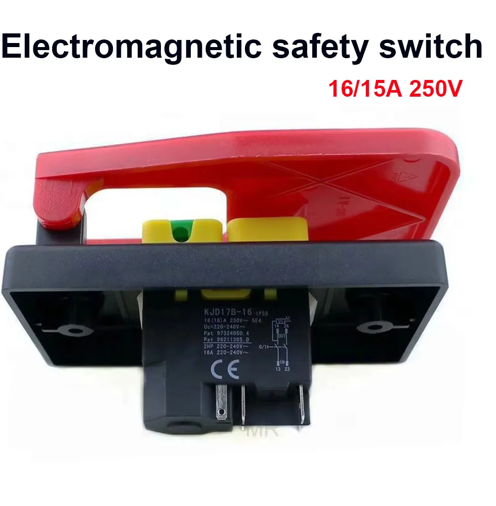 KJD17B 220V-240V 16A 5E4 electromagnetic safety switch with emergency stop cover