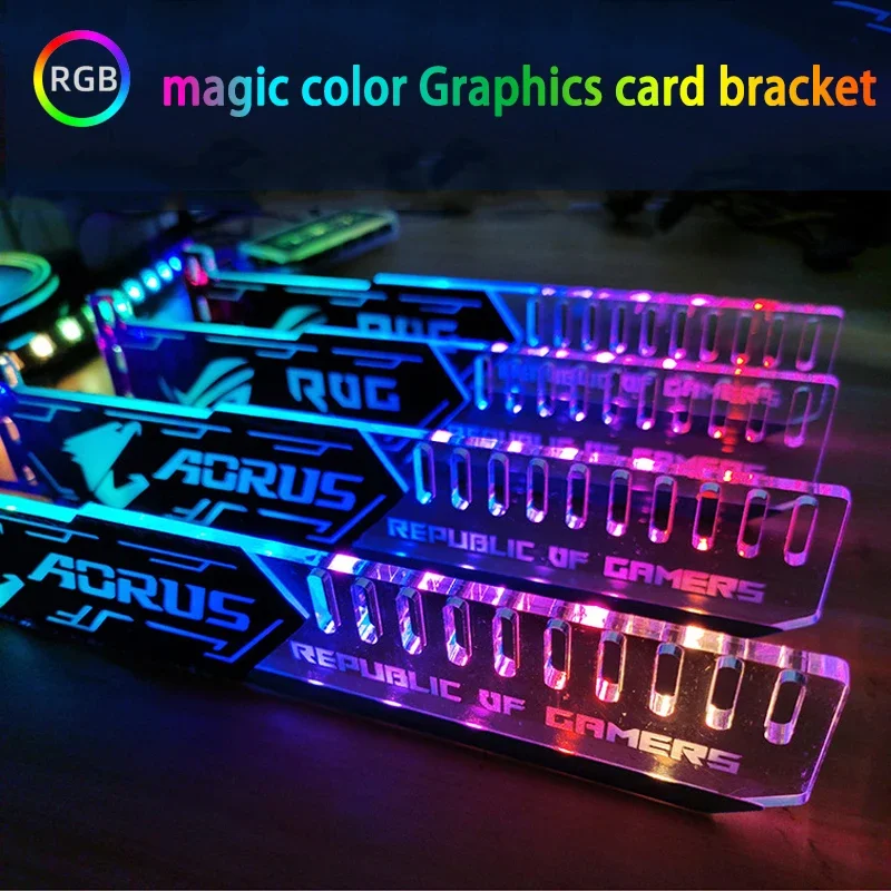 Soporte de tarjeta gráfica RGB de 25cm con conector de 4 pines, controlador de 12 colores para ordenador, compatible con tarjeta gráfica